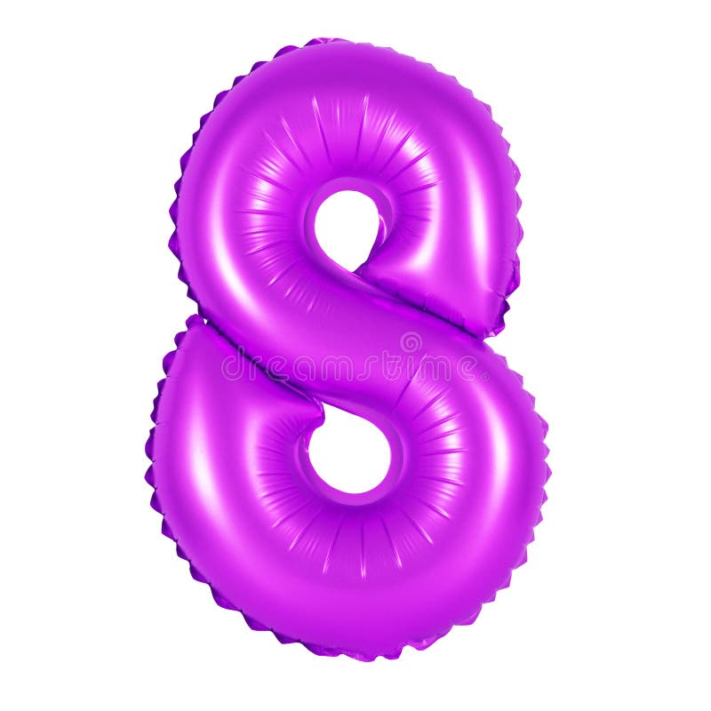 Number 8 Eight from Balloons Purple Stock Illustration - Illustration ...
