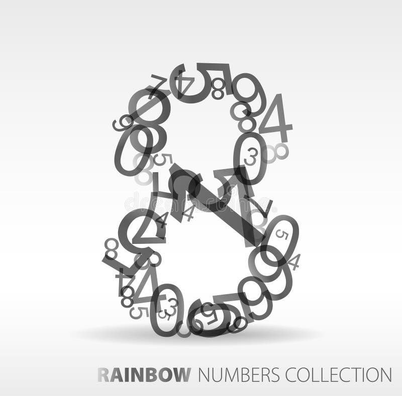 Number eight made from various numbers royalty free illustration