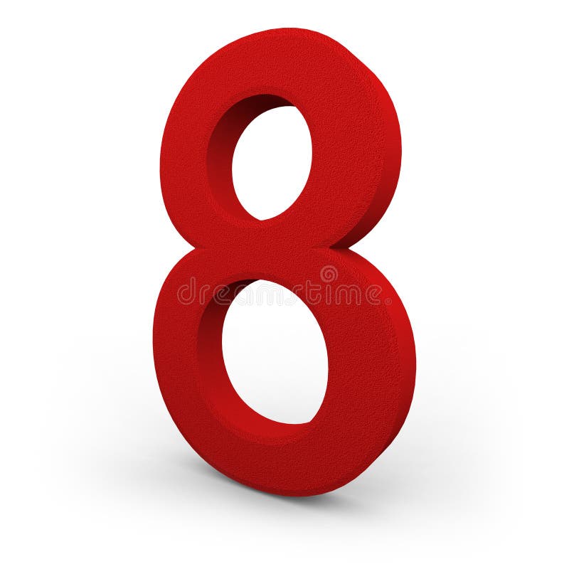 Number Eight on White Background stock illustration