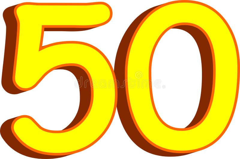 Number fifty stock illustration. Illustration of orange - 8750523