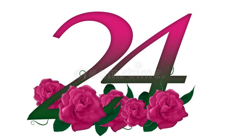 Number 24 On Pastel Pink Background Stock Photo 2292957861