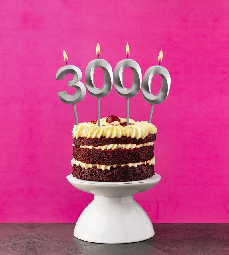 Candle number 3000 - Number of followers or likes. 3000 followers illustrations