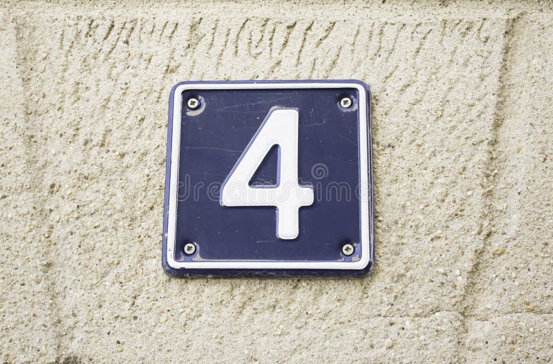 Number Four at home stock image