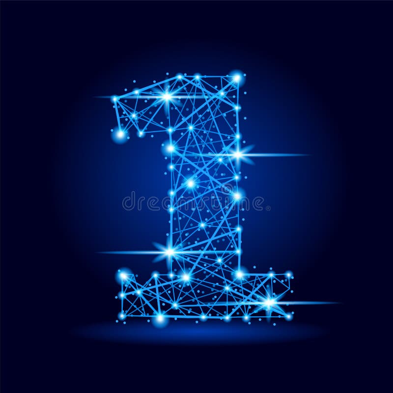 Letter M Futuristic Polygonal Line Space Stars Stock Illustration ...