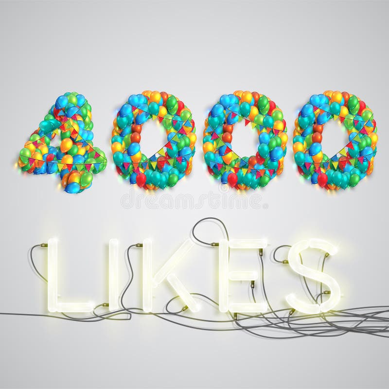 Number of Likes Made by Balloon, Vector Illustration Stock Vector ...