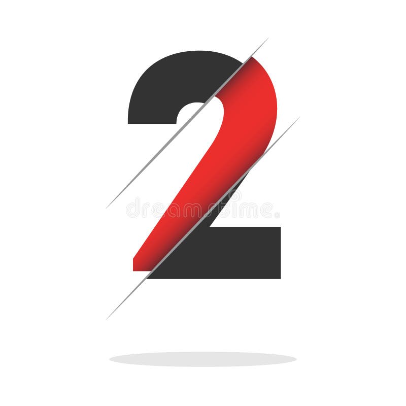 2 Number Logo Design with a Creative Cut and Black Circle Background