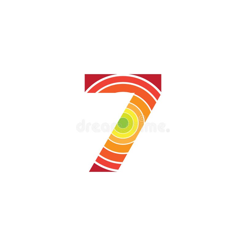 7 Number Logo Design Vector Element, Number Seven In Trend Shape Style ...