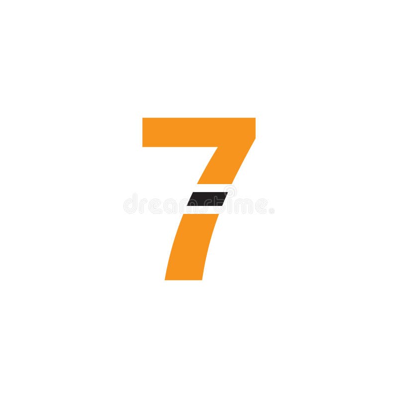 7 Number Logo Design Vector Element, Number Seven in Trend Shape Style ...