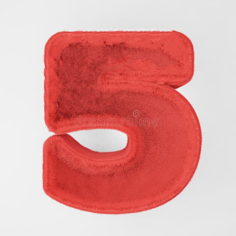 Number made from fur. 3d render royalty free illustration
