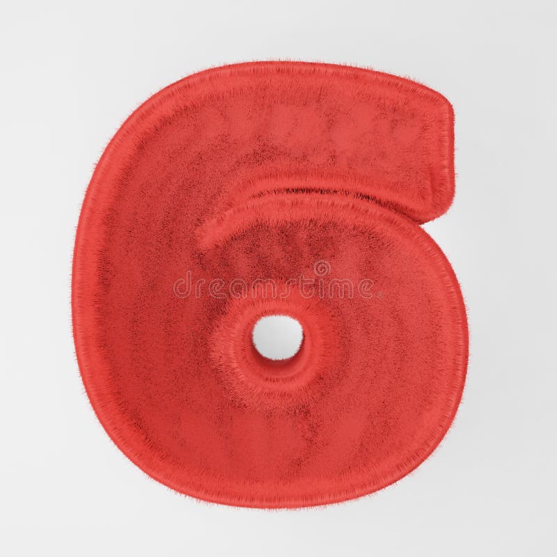Number made from fur. 3d render royalty free illustration