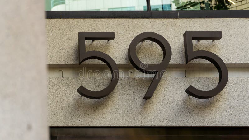Number 595 Made From Metal On A Concrete Wall Stock Image - Image of  symbol, sign: 167223257