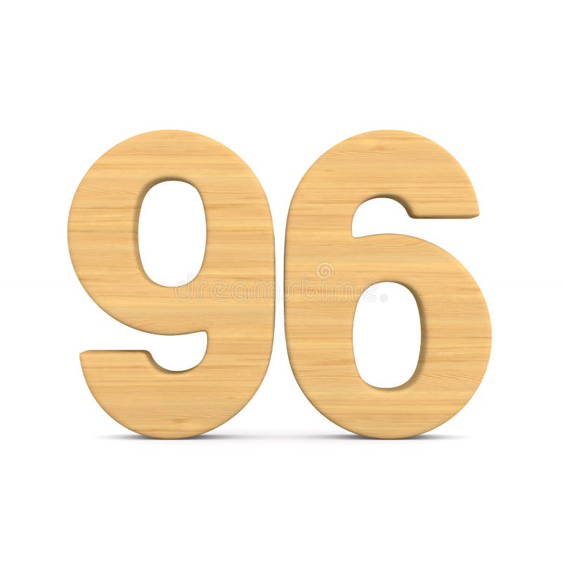 Set of Number Six Year 96 Year Celebration Design. Anniversary Golden Number Template