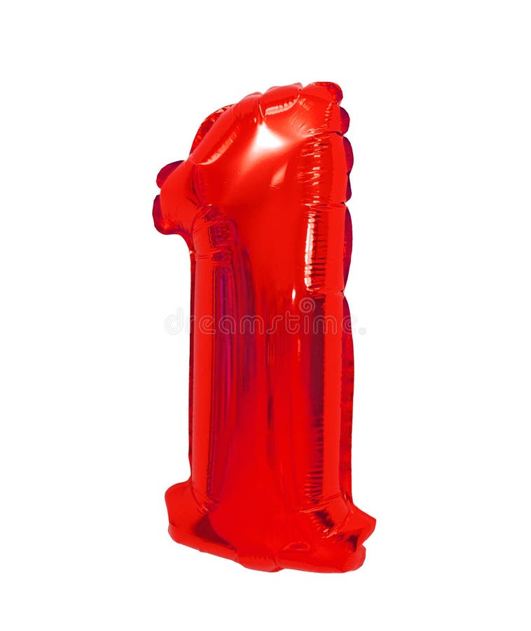 Number 1 One From Balloons Red Stock Photo - Image of percentage