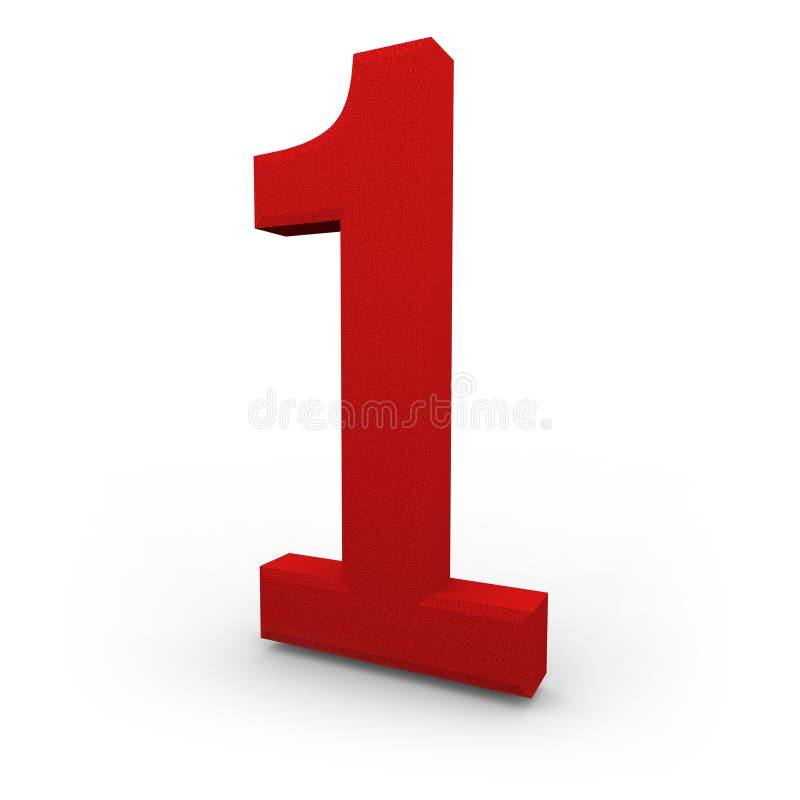 Number One on White Background Stock Illustration - Illustration of