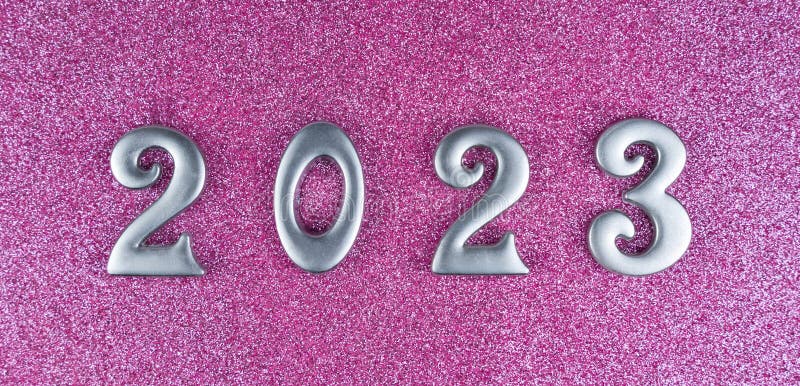 Number 2024 on a Pink Shiny Background. New Years Composition ...