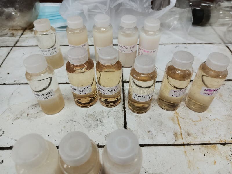 A Number of Sample Bottles from Experiments Editorial Image Image of