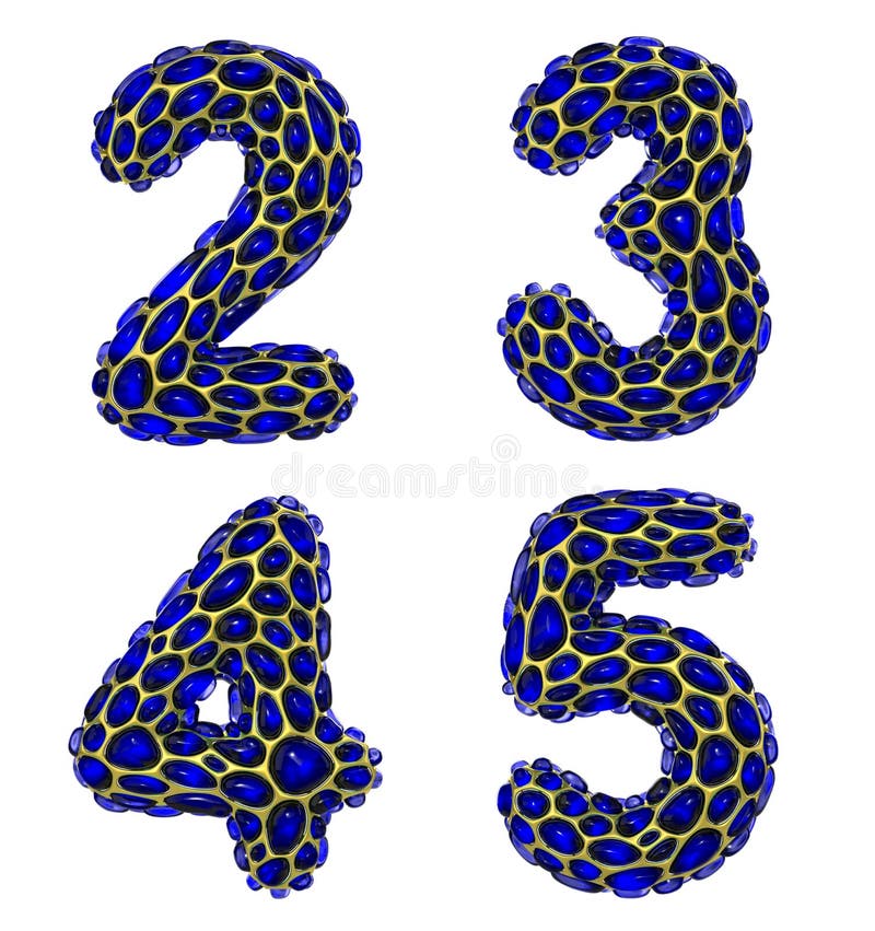 3d Gold metal numbers - number 3 Stock Illustration