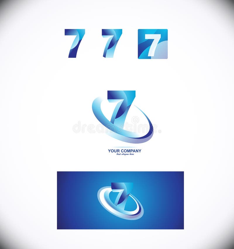 Number seven 7 logo icon set