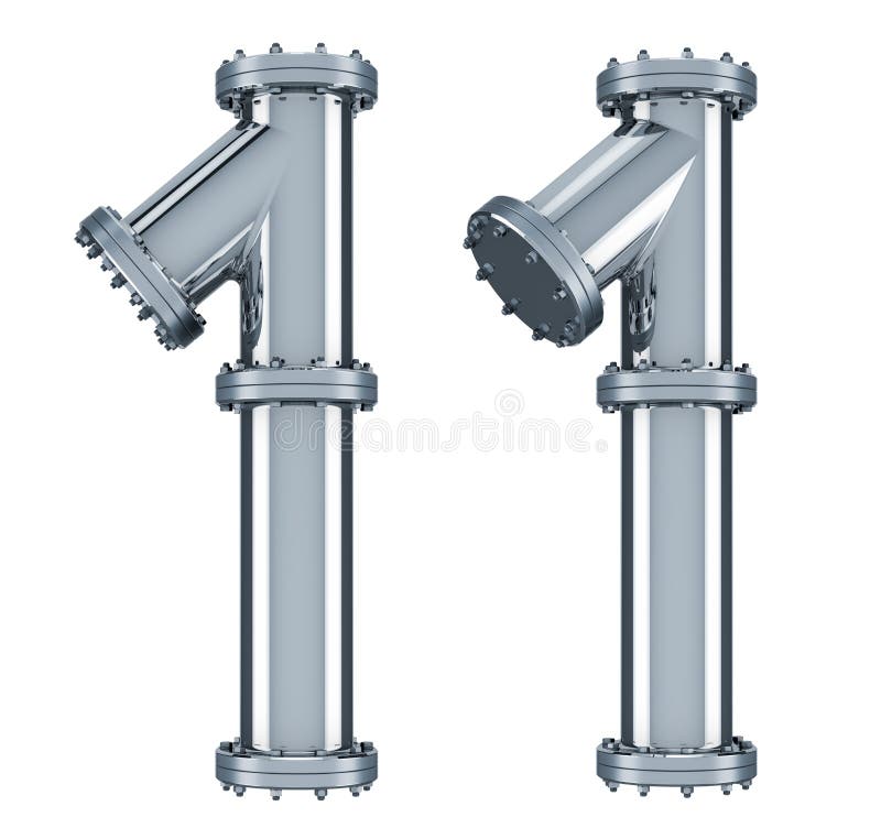 Number 1 from steel pipes, 3D rendering