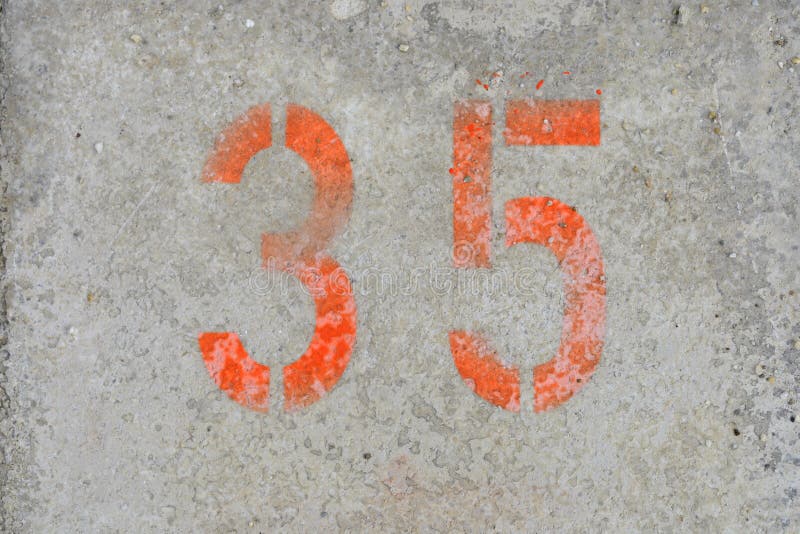 Number thirty five stock photo