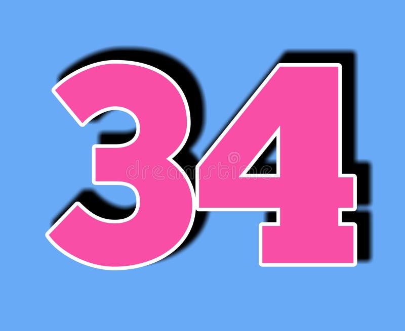 Number 34 Clipart Transparent Background, Vector Font Alphabet Number 34,  Number, Symbol, Sign PNG Image For Free Download