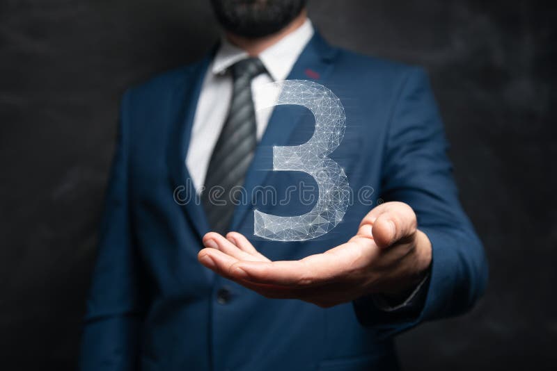 Number three from the net stock image. Image of geometric 261212921