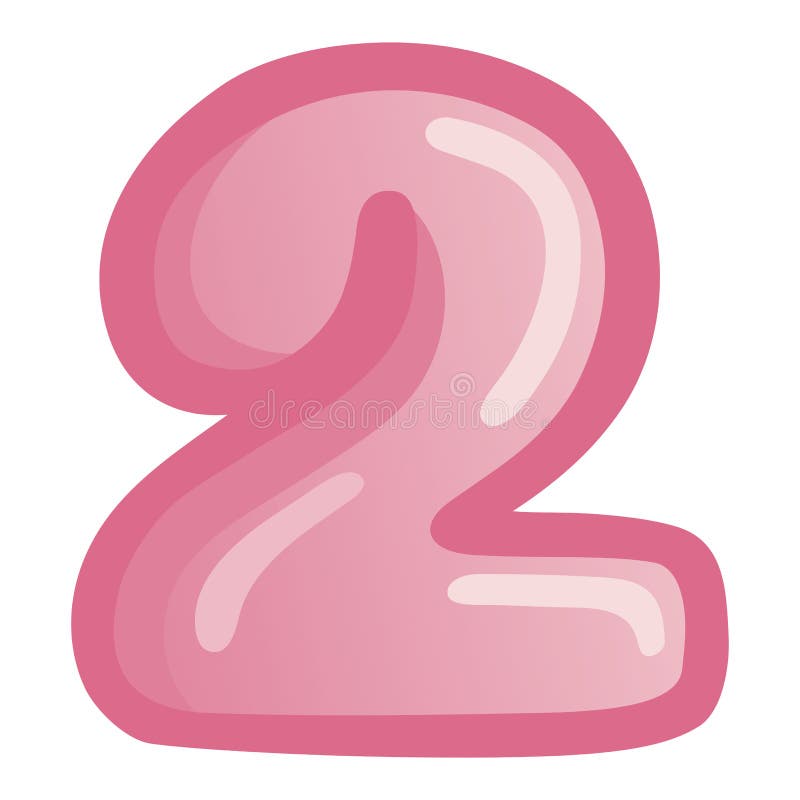 Number 2 Two Pink Bold Alphabet Vector Stock Vector - Illustration of