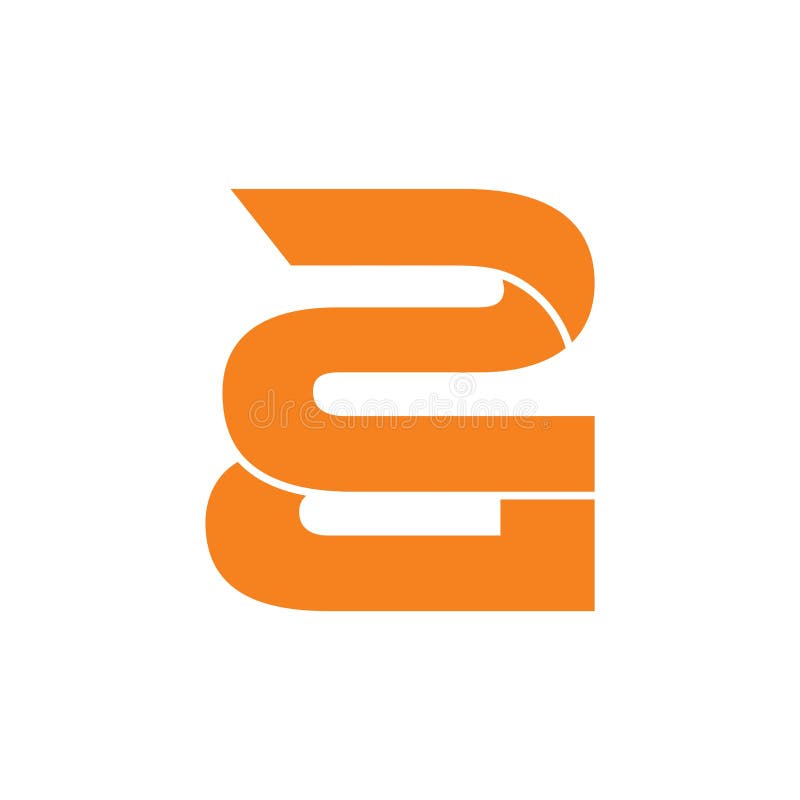 Number two simple geometric logo vector stock illustration