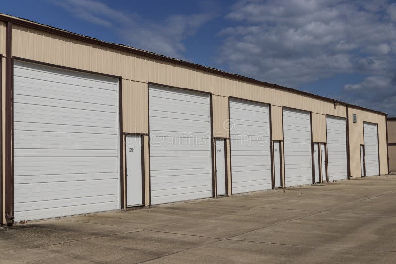 Numbered Self Storage and Mini Storage Garage Units Stock Image Image