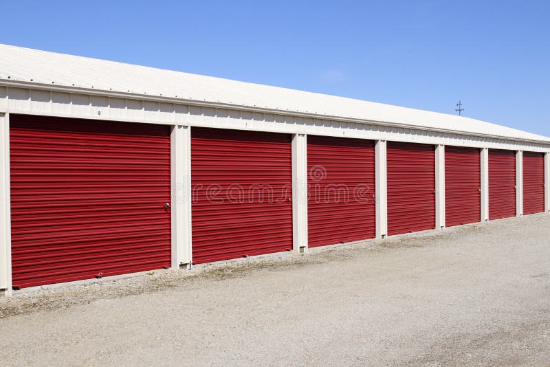 Numbered Self Storage and Mini Storage Garage Units XI Stock Image Image of self, business