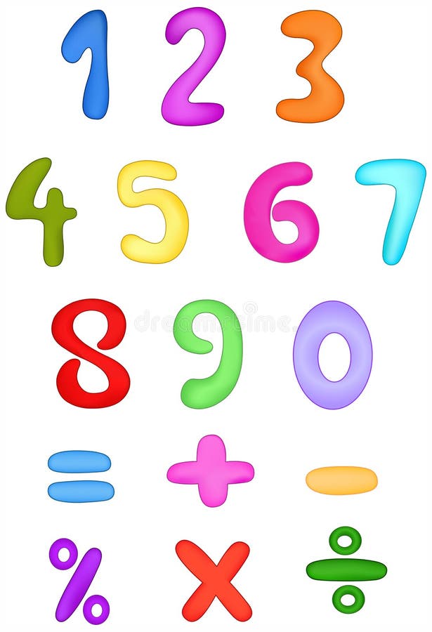 Funny Cartoon Numbers stock vector. Illustration of clipart - 8946973