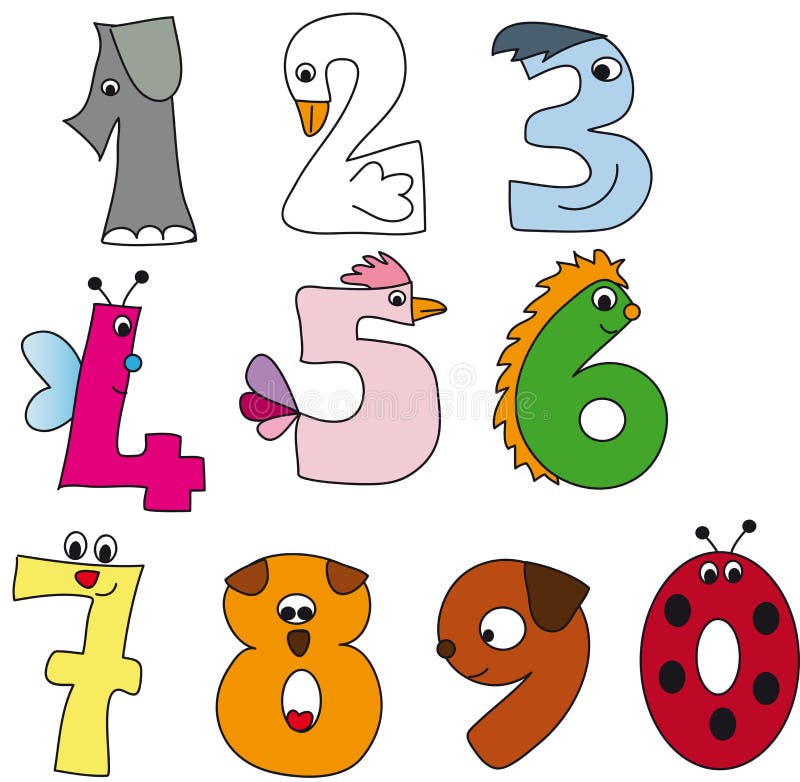 Cartoon colored numbers stickers set Stock Vector by ©Playstock 276264124