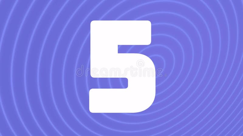 Numbers animation with concentric circles on blue background royalty free illustration