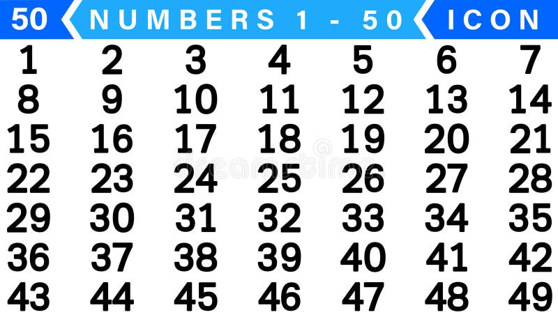 Numbers 1 - 48 - Black Circle , Inner White Border with White Numbers stock illustration