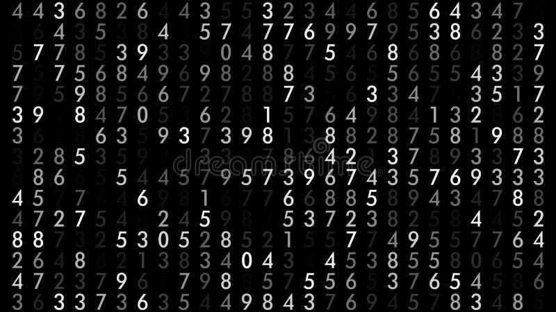 Numbers on black numerical data design for digital technology and data science with random numbers, dynamic data, and data vector illustration
