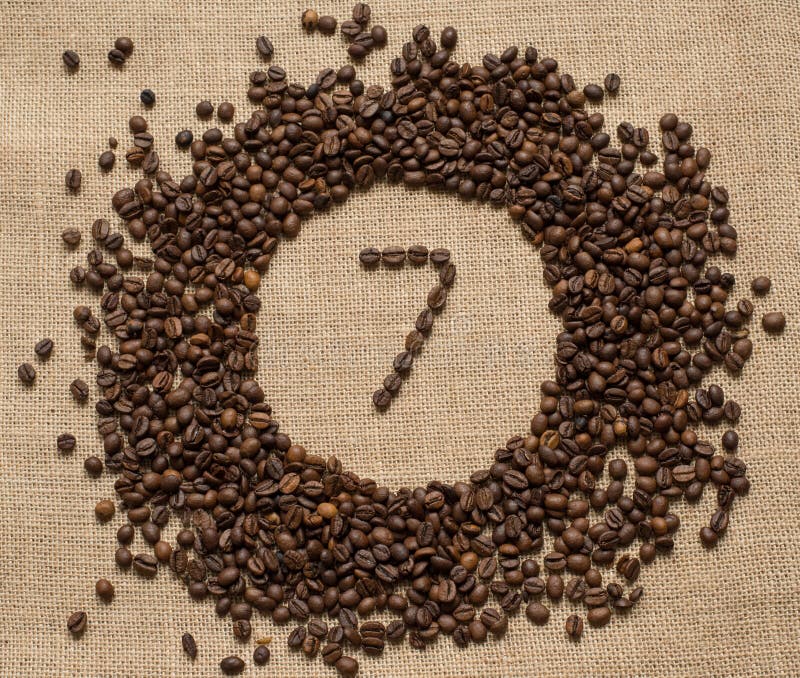 Numbers from Coffee Beans on Burlap Background Stock Photo Image of