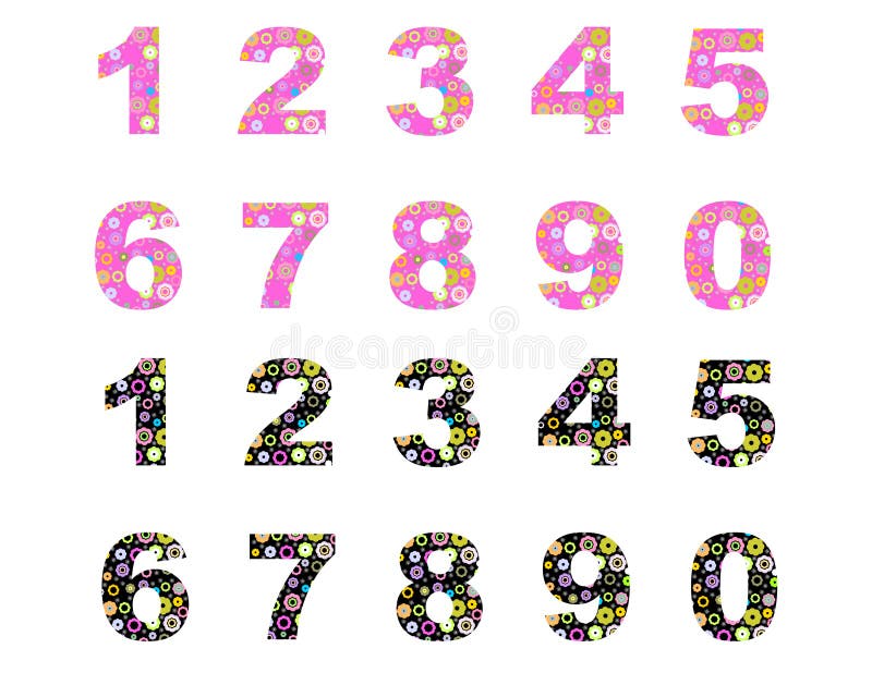 Numbers with flowers