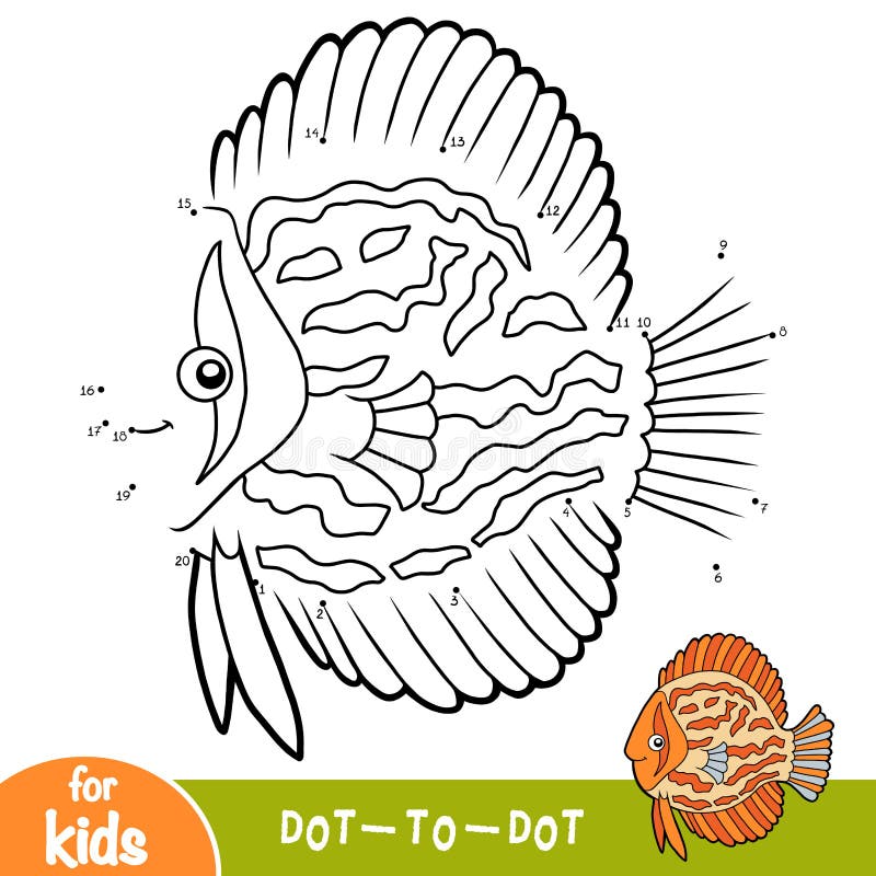 Numbers game, education game for children, Discus fish stock illustration
