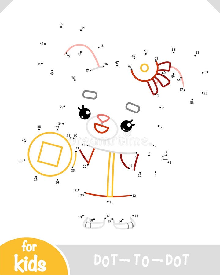 Numbers game, education dot to dot game, Chinese new year character rabbit and cash stock illustration