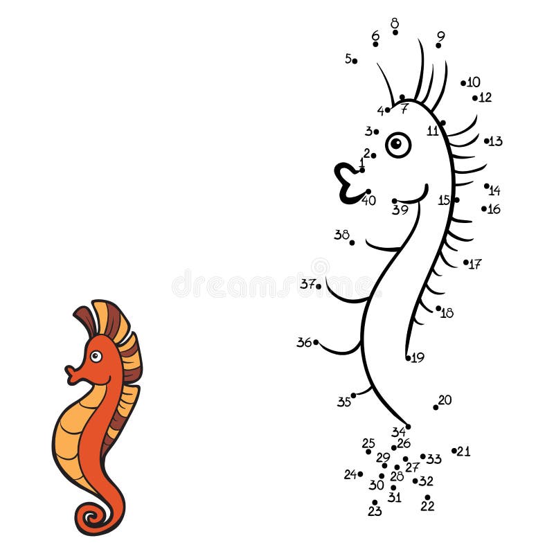 Numbers game (sea horse) stock illustration