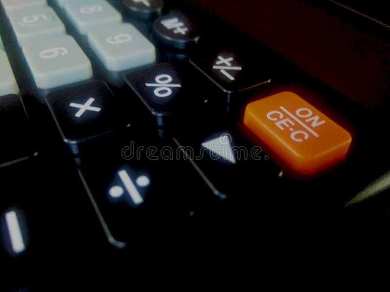 Numbers Keyboard Calculator Divide, Multiple, on Button Stock Image