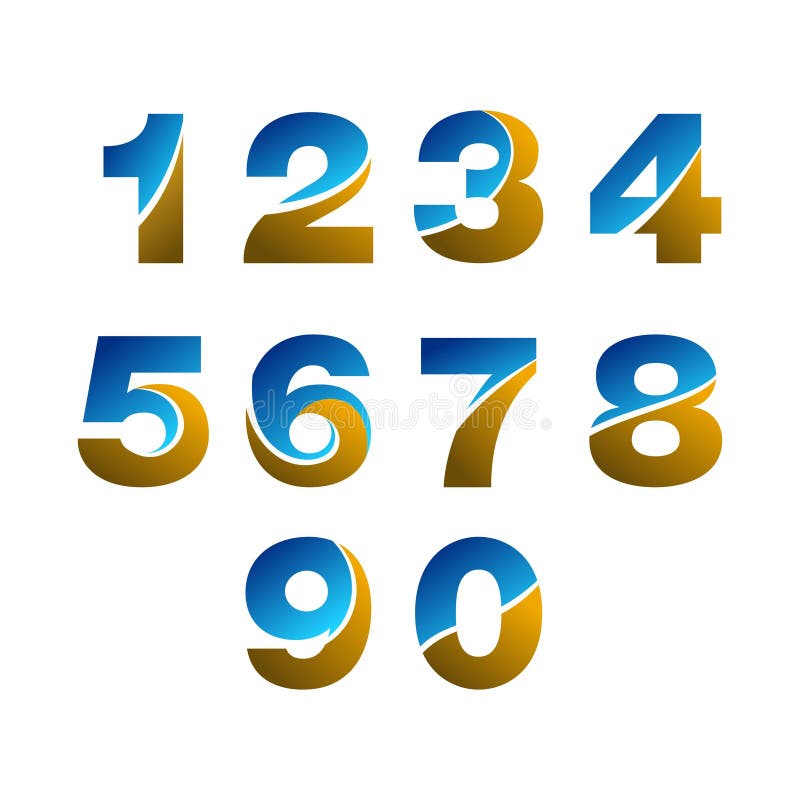 Numbers 1,2,3,4,5,6,7,8,9, Letters. Numbers Logo Icons Set. Vector ...