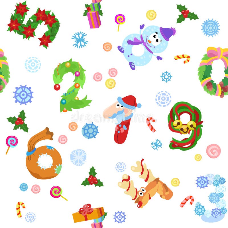 Download Numbers Like Symbols Of The Christmas Pattern Stock Vector ...