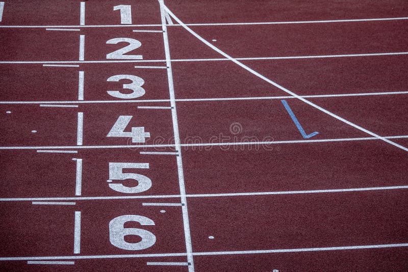 Numbers on a Running Track. Empty Sports Arena Stock Image Image of