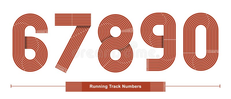 Numbers Running Track style in a set 67890