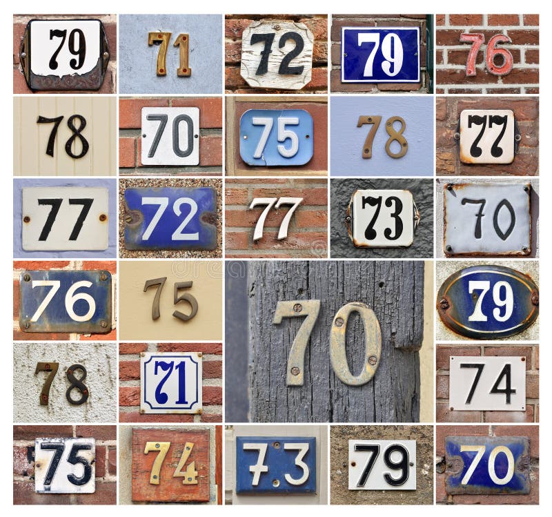 Collage of House numbers 70s