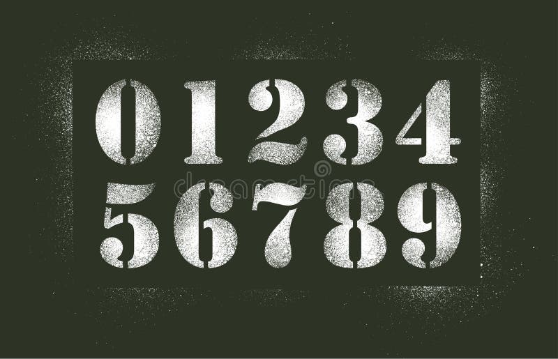 Stencil letters and numbers set. Spray paint stencil template