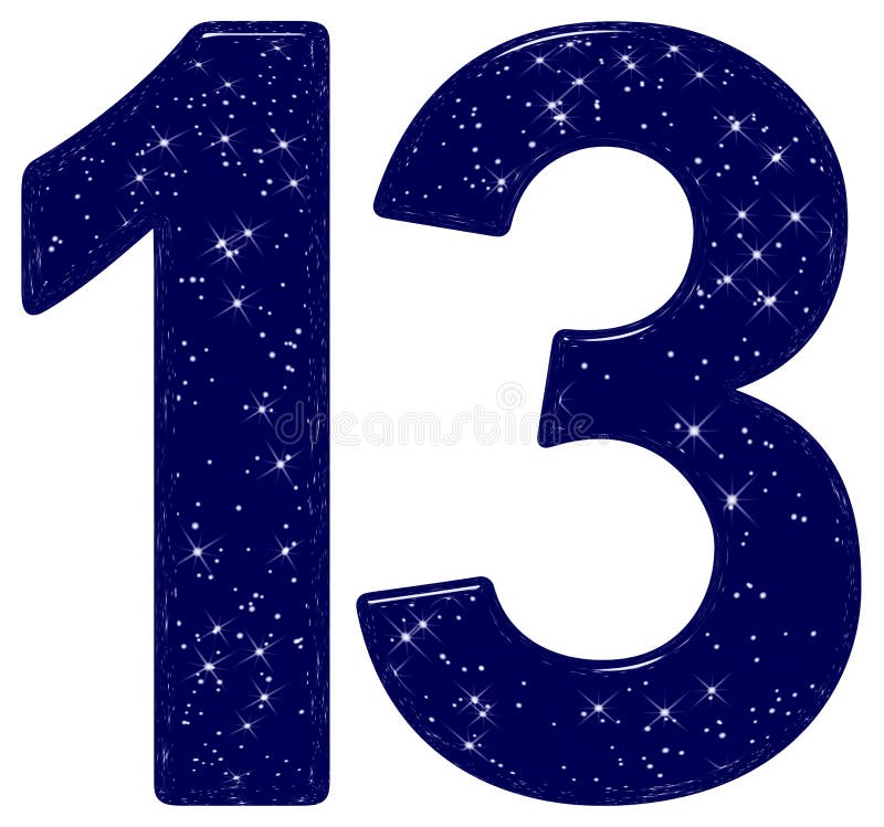 Numeral 13 Thirteen Reflected On The Water Surface Isolated Stock Illustration Illustration Of Arabic Metal 92466932