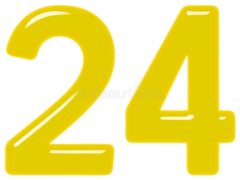 Number 24 3d Sign Yellow Color Stock Illustration 1704508615