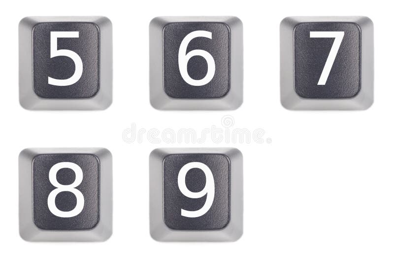 Computer keyboard buttons number 5 to 9 five to nine. Computer keyboard buttons number 5 to 9 five to nine